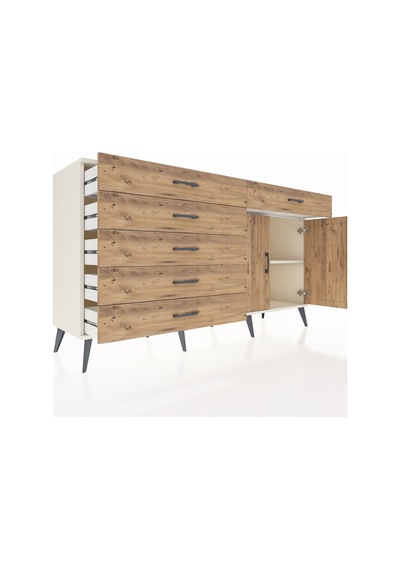 Hyperion Konsol Tek Raflı 6 Çekmeceli 2 Kapaklı 176x44x99 Aytaşı- Aytaşı-çam