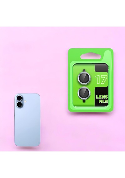 İphone 17 Uyumlu Premium Kalite Parmak İzi Tutmaz Renkli Kamera Lens Koruyucu Mavi