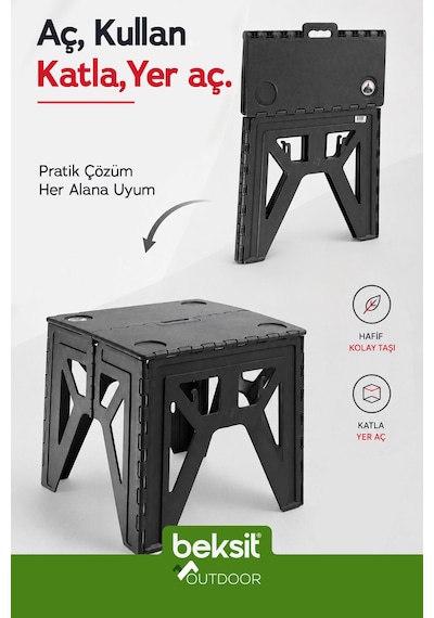 Outdoor Herkül Premium Katlanır Kamp Masa Takımı Seti - Antrasit Çantalı Antrasit Antrasit