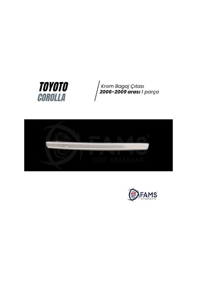 Toyota Corolla Krom Bagaj Çıtası 2006-2009 Ve Üzeri P.Çelik
