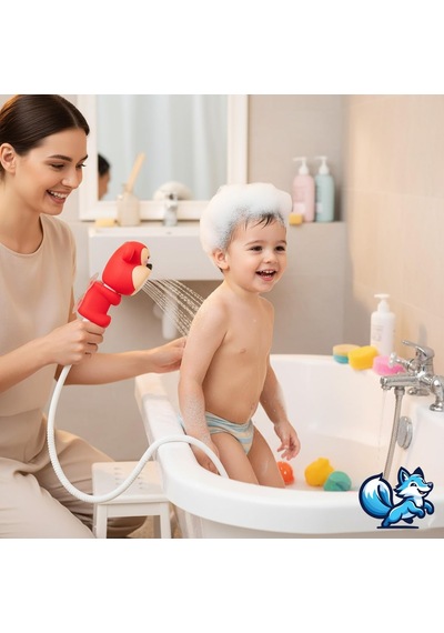 Bluefox Sevimli Hayvan Figürlü Bebek Duş Başlığı Annelerin Yardımcısı Eğitici Banyo Oyuncağı, Kolay Kur