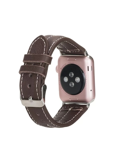 Apple Watch Uyumlu Deri Kordon 42-44-45mm Nm3-as3 Kahve Diğer
