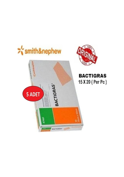 Bactigras Parafinli Antiseptik Tül Sargı Yara Bakım Örtüsü 15cm X 20cm 5 Adet 2027 Ref 7461