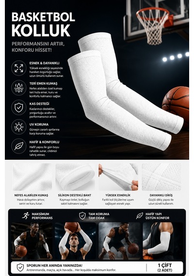 Voltrike Beyaz Basketbol Kolluğu Örme