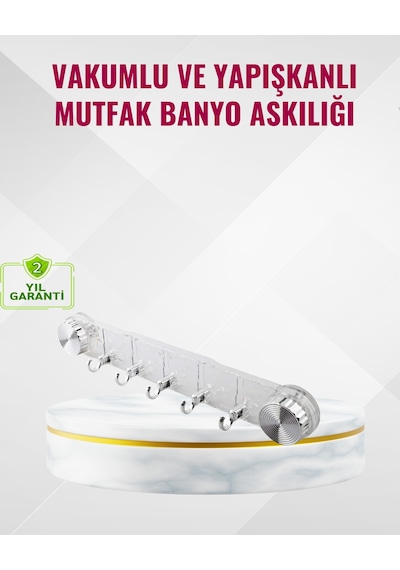 Duvar Tipi Vakumlu Askılık Şeffaf Orta Tasarımlı