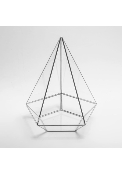 26x21x21cm Gümüş Geometrik Teraryum Cam Fanus Takı Aksesuar Çikolata Kutusu Diğer