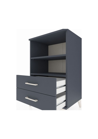 Hyperion Komodin 2 Raflı 2 Çekmeceli 60x44x96 Antrasit-antrasit Antrasit