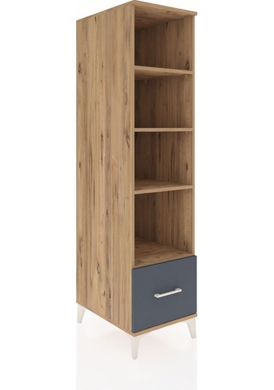 Kronos Dolap 4 Raflı Tek Çekmeceli 44x59x182 Çam-antrasit Atlas Çam