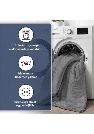 Antrasit Gri Soft Dört Mevsim Yorgan Tek Kişilik Çok Renkli