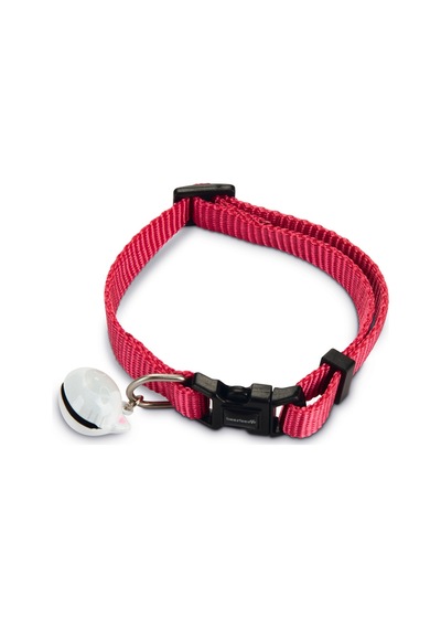 Hnrlıshp Beeztees Kedi Boyun Tasması, Zilli, Pembe, 20-30cm