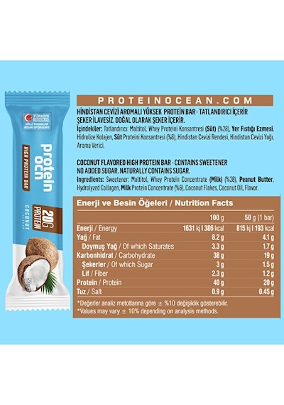 Protein Bar - Coconut - 50g X 12 Adet