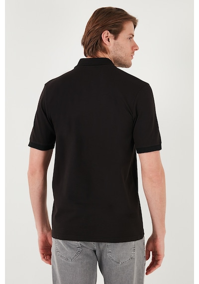 Buratti Pamuklu Regular Fit Yarım Fermuarlı Erkek Polo Yaka T Shirt 5901029 Siyah