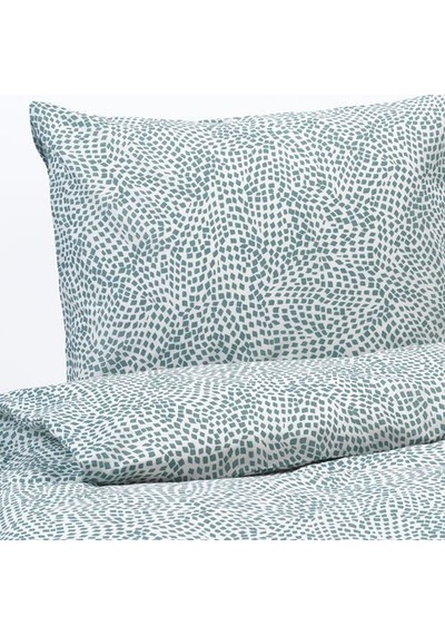 Ikea Tradkrassula Tek Kişilik Nevresim Takımı 150 X 200 Cm Beyaz - Lacivert