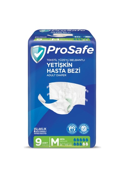 Prosafe Belbantlı Hasta Bezi Orta 9'lu - 6 Adet Tarı