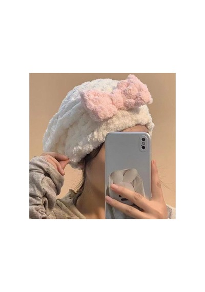 Fiyonklu Mikrofiber Saç Kurutma Bonesi Süper Emici Yumuşak Saç Kurulama Havlusu Duş Sonrası Saç Bonesi Saç Havlusu Krem