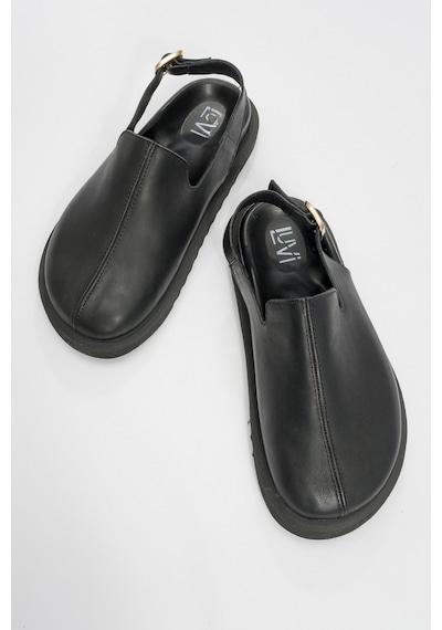 Luvishoes Luvi Shoes Laby Siyah Cilt Hakiki Deri Kadın Sandalet Siyah Deri