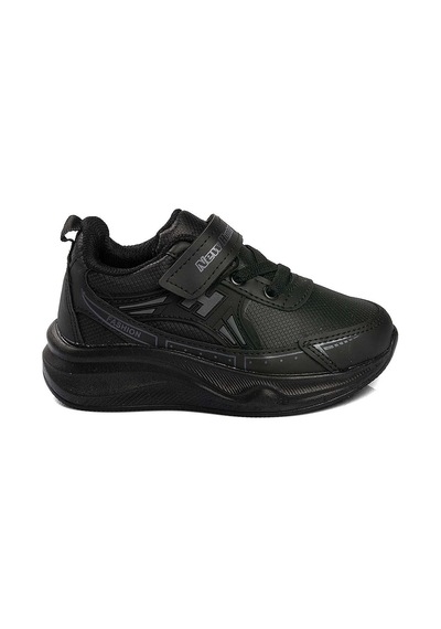 Lastikli Cırtlı Yumuşak Esnek Hafif Nefes Alabilen Unisex Çocuk Sneaker Spor Ayakkabı Siyah Lastikli Cırtlı Yumuşak Esnek Hafif Nefes Alabilen Unisex Çocuk Sneaker Spor Ayakkabı Siyah