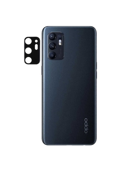 Oppo Reno 6 4G Zore 3D Kamera Camı Koruyucu Siyah