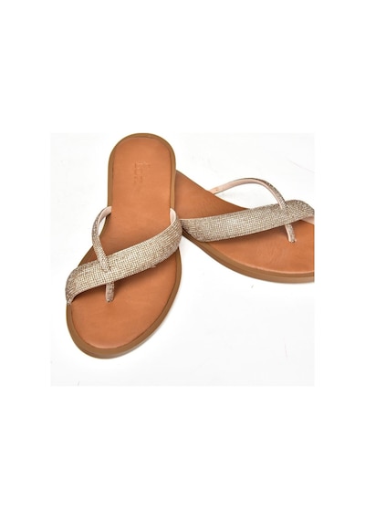 Fox Shoes S250050109 Taba Taşlı Parmak Arası Kadın Terlik Taba