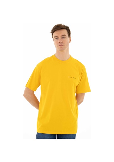 AR-MA Arma Erkek Oversize Bisiklet Yaka Tişört Y25344403101 Sarı