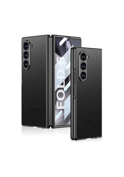 Galaxy Uyumlu Z Fold 6 Kılıf Titanyum Metal Tasarımlı Redclick Kıpta Caz Kapak - Siyah
