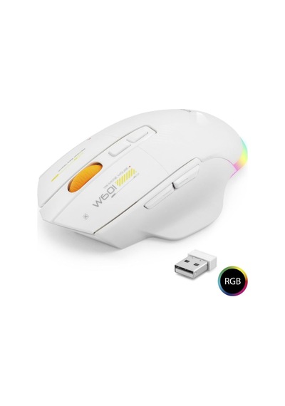 Dual Mode Kablosuz Gaming Mouse 12800 Dpi 7 Tuş Makro 1000hz Rgb - Beyaz W601w Diğer