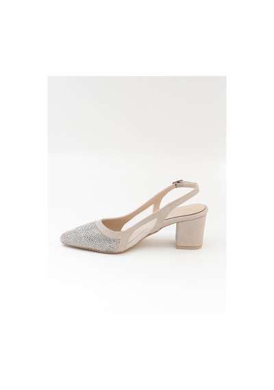 Nesilshoes Nesil Shoes Özma 7025 Altın Taşlı Kadın Sandalet
