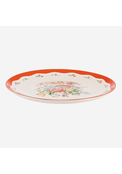 Kırmızı Porselen Yemek Tabağı 27 Cm