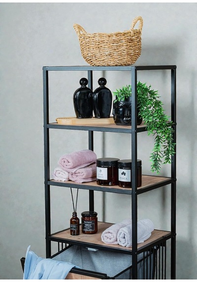 Dekoratif Kirli Sepetli Banyo Dolabı Ahşap Raflı Metal Gövdeli 4 Raflı Çamaşır Sepeti Banyo Düzenleyici Organiz Diğer Dekoratif Kirli Sepetli Banyo Dolabı Ahşap Raflı Metal Gövdeli 4 Raflı Çamaşır Sepeti Banyo Düzenleyici Organiz Diğer