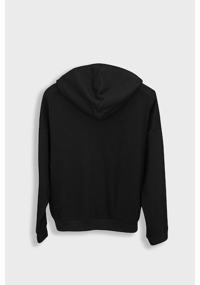 Oversize Kanguru Cepli Kapüşonlu Sweatshirt Siyah