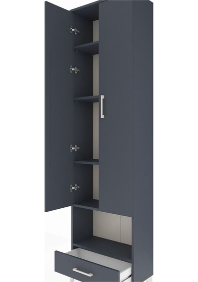 Arges Dolap 5 Raflı Tek Çekmeceli Tek Askılı 60x30x221 Antras... Antrasit