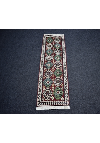 Zehra Abla Halı El Dokuma Otantik Doğu Anadolu Van Mini Yolluk Yün Kilim 7159 Çok Renkli