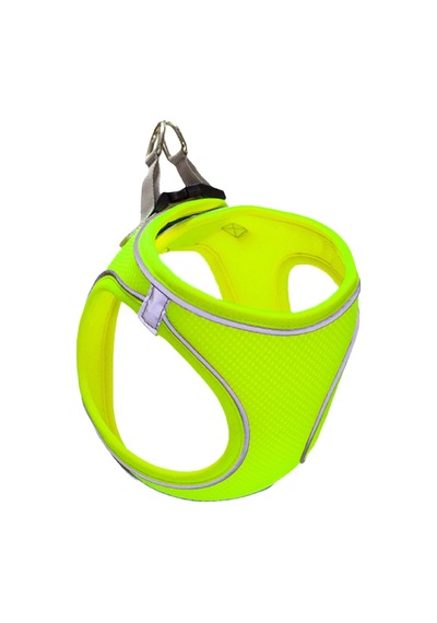 Mita Air Mesh Kedi Köpek Göğüs Tasması Çift Reflektörlü, Terletmeyen Neon Sarı