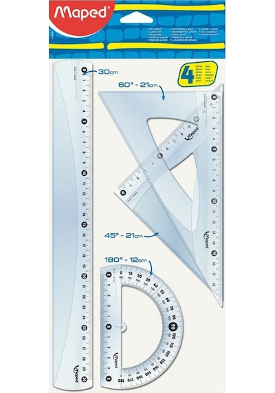 Maped Maxi Flex 4'Lü Cetvel Seti Şeffaf