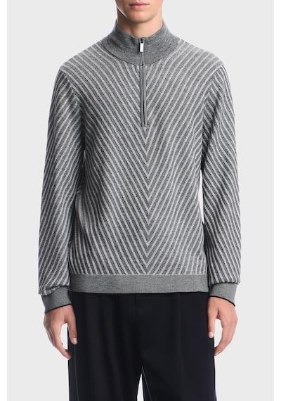 Emporio Armani Yünlü Fermuarlı Polo Yaka Kazak Erkek Kazak Em006316 Af27942 Fc018 Siyah
