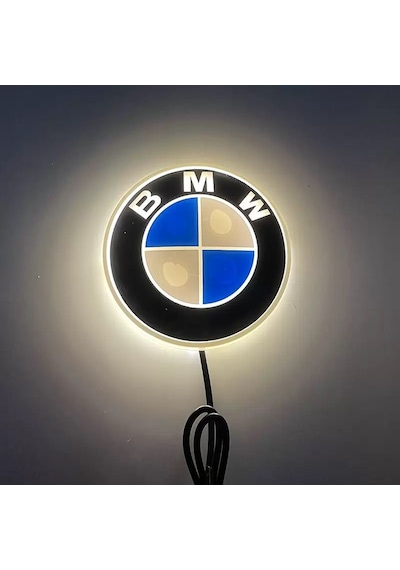 Bmw 4d Işıklı Logo 8.2 8.2 Cm Beyaz Arma Logo Car Aksesuar Bmw Illuminated Vehicle Logo Arma 4db
