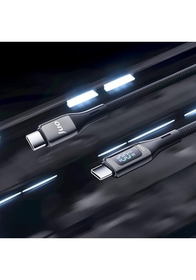 100w 5a Qc4.0 Dijital Led Ekranlı E-mark Çipli Usb Pd Type-c Hızlı Şarj Ve Data Kablosu 2 Metre Diğer