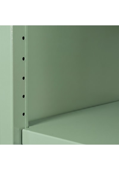 Alfafonet Ziglat Serisi Kilitli Metal Home Office Dolabı %70 Perfore Kapaklı Yeşil Ral 6018 450x1500x450 Mm