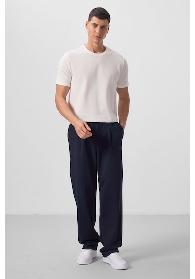 Tommylife Lacivert Yüzeyi Dokulu Rahat Form Palazzo Erkek Pantolon - 82163 Lacivert