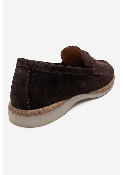 Luvishoes Ilvena Kahverengi Süet Hakiki Deri Kadın Loafer Ayakkabı