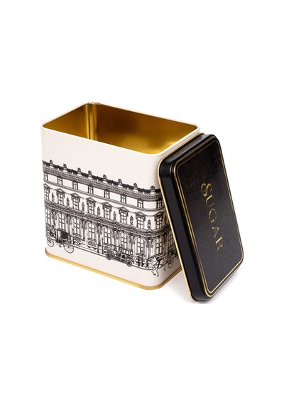 City Sugar Desenli Dikdörtgen Metal Saklama Kabı 8 x 12 x 12 CM 1 L Çok Renkli