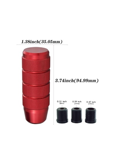 Premium Alüminyum Vites Topuzu Universal, Spor Görünüm, Kırmızı Kırmızı