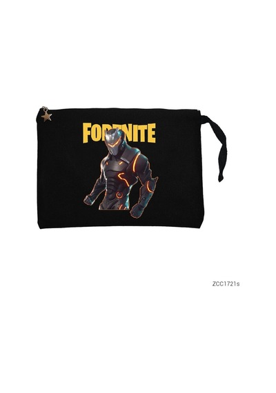 Zepplin Giyim Fortnite Omega Skin Siyah Clutch Astarlı Cüzdan / El Çantası