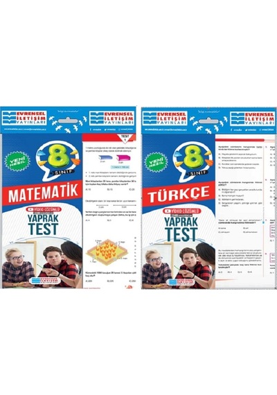 Evrensel İletişim 8. Sınıf Matematik + Türkçe Yaprak Test Seti 2 Kitap 2023