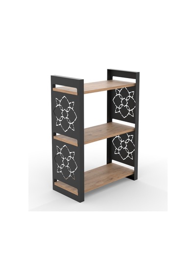 85 Cm 3 Katlı Endüstriyel Kitaplık, Konsol, Çiçeklik, Çok Amaçlı Raf 2810 Ayaklı