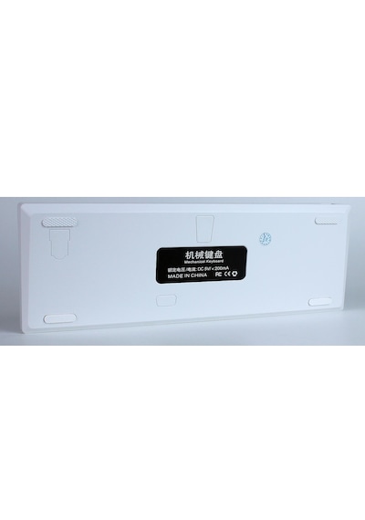 H61k Mini Mekanik Kablolu Gaming Oyuncu Klavye Türkçe Q Blue Switch 12 Ad Rgb Led Işık Modlu 61 Tuşlu Beyaz