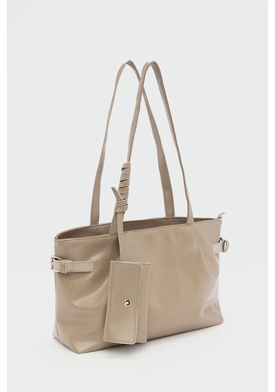 Shule Bags Bybo Vintage Omuz Çantası Bej Bej