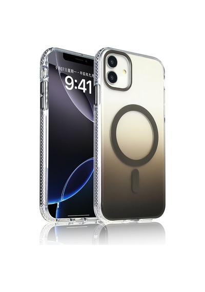 Apple Uyumlu iPhone 11 Kılıf M-safe Şarj Özellikli Transparan Renk Geçişli Zore Toros Kapak Gri