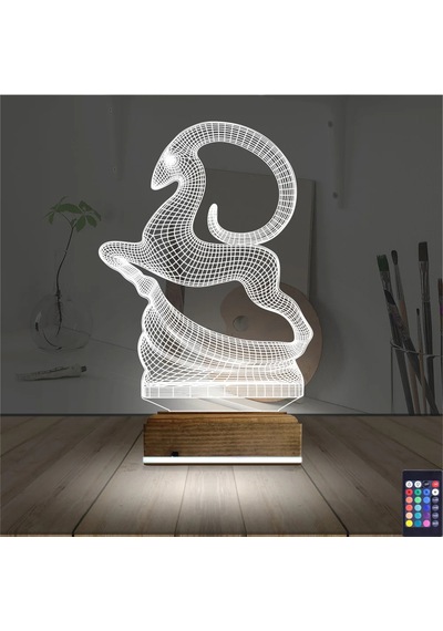 Luvivia Koç Burç 3d Lamba - Masa Gece Lambası Şeffaf
