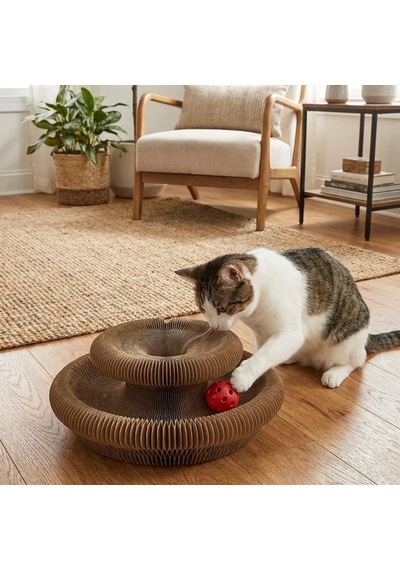 Buffer Akordiyon Karton Kedi Tırmalama Oyuncağı Mıknatıslı Katlanabilir Etkileşimli Kedi Oyuncağı,pençe Tahtası
